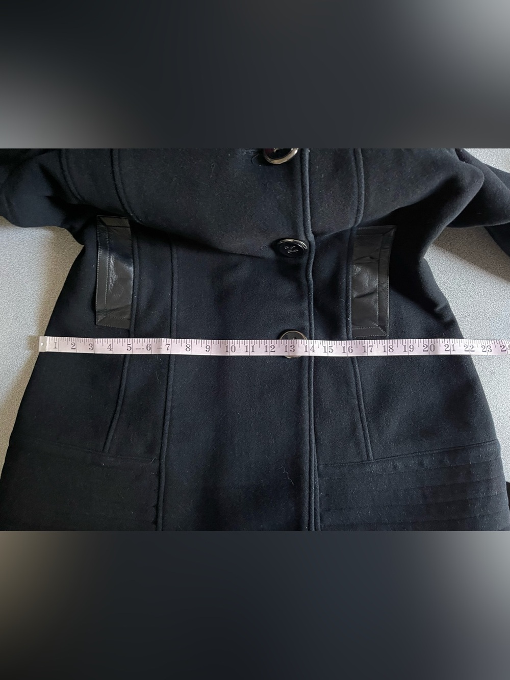 Mackage Black Button Wool Peacoat Size Large - Picture 12 of 16